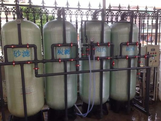 600KG laboratorium Gedeioniseerd Watersysteem, FRP-demineralisatiewaterzuiveringsinstallatie