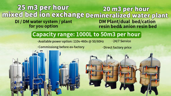 Roestvrij staal Gedemineraliseerde Waterplant10000l Capaciteit met PLC Controle